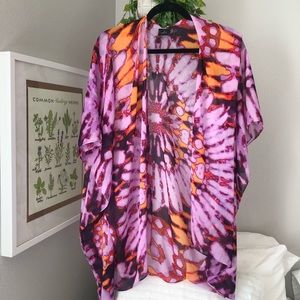 Tie Dye Shawl or Cover Up